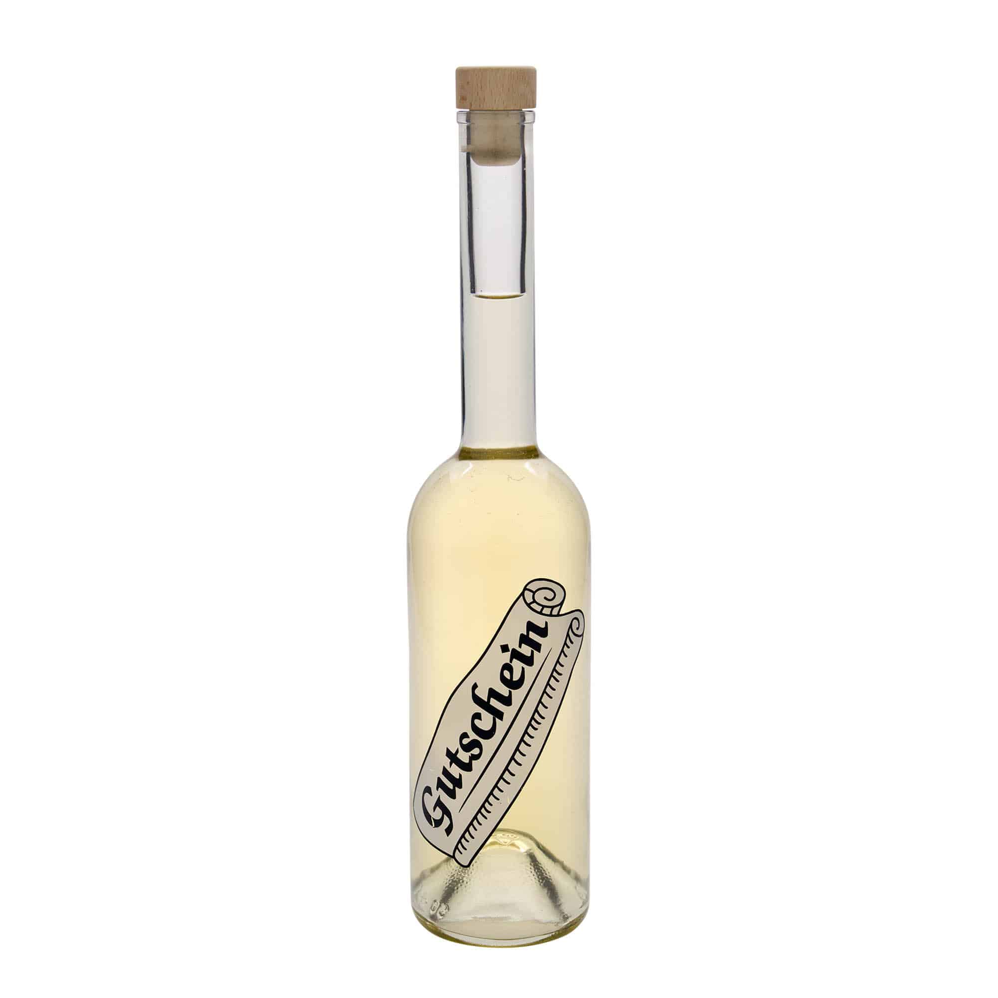 Garrafa de vidro de 500 ml 'Opera', motivo: voucher, boca: cortiça