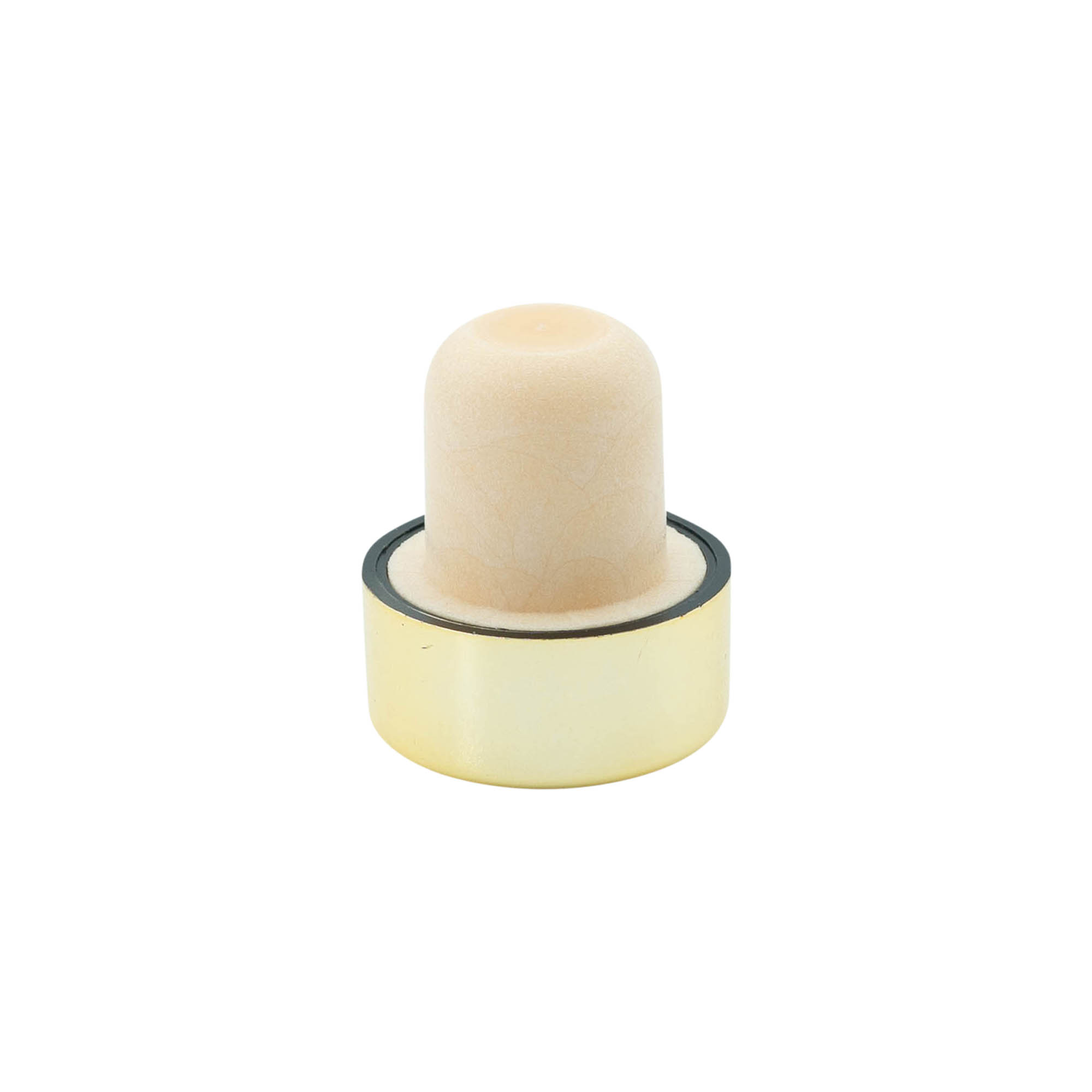 Rolhas capsuladas 19 mm, plástico, dourado, para boca: Cortiça