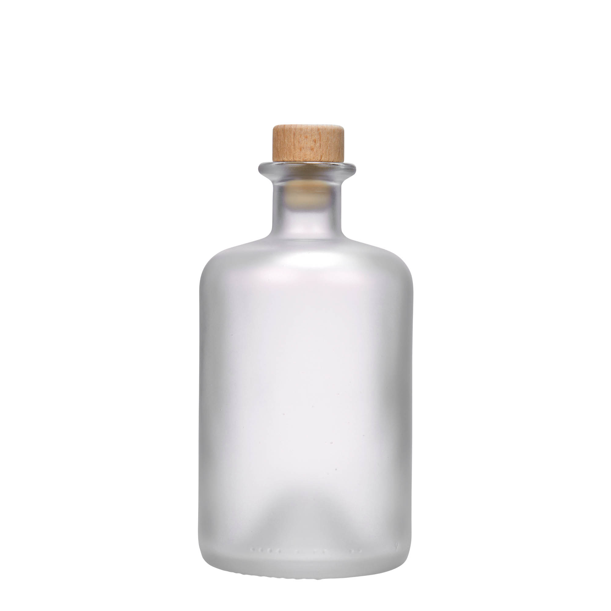 Garrafa de vidro de 500 ml para farmacêutico, gelo, boca: cortiça