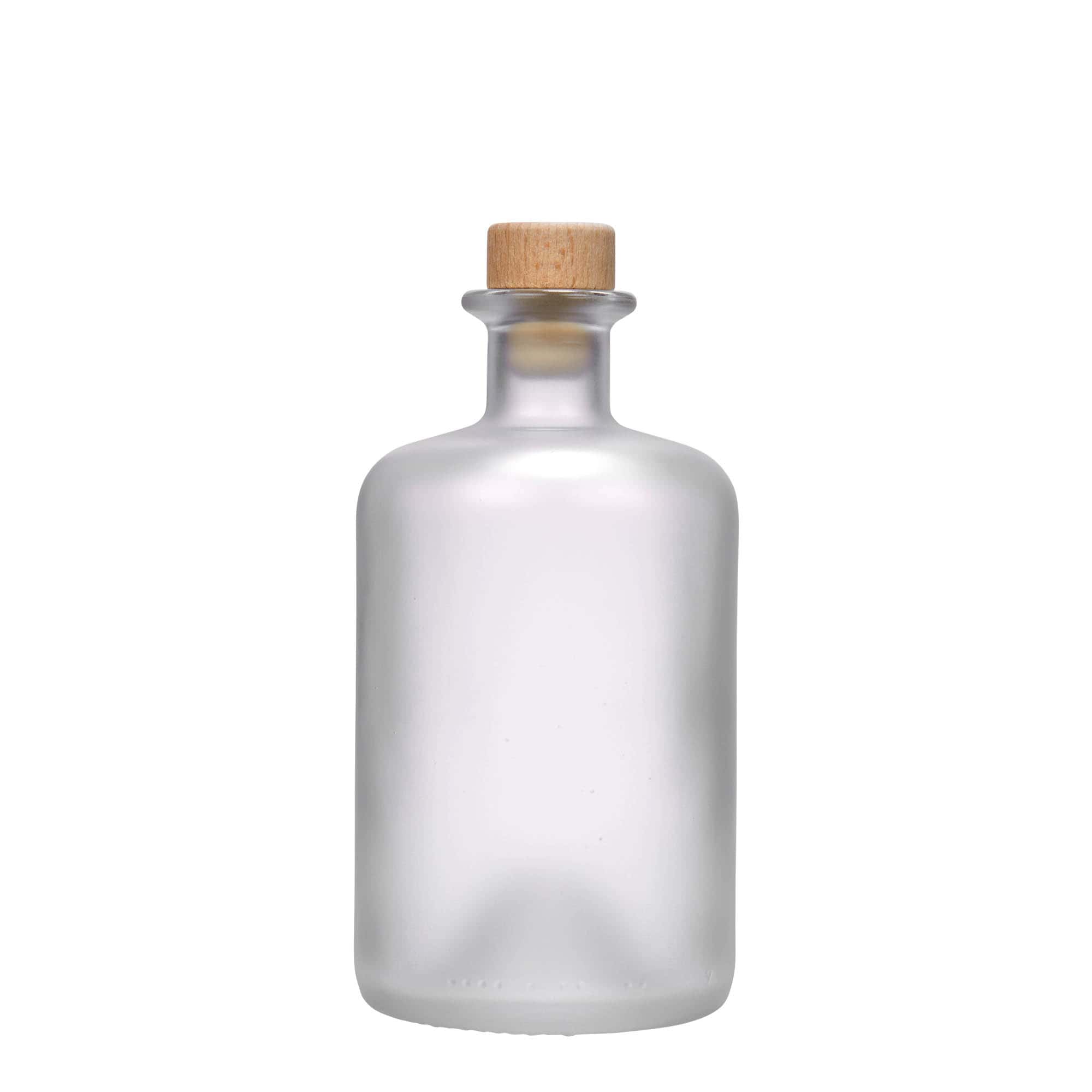 Garrafa de vidro de 500 ml para farmacêutico, gelo, boca: cortiça