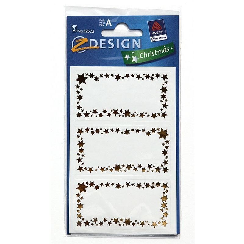 Etiquetas Zweckform 'Moldura Estrelada', papel, dourado