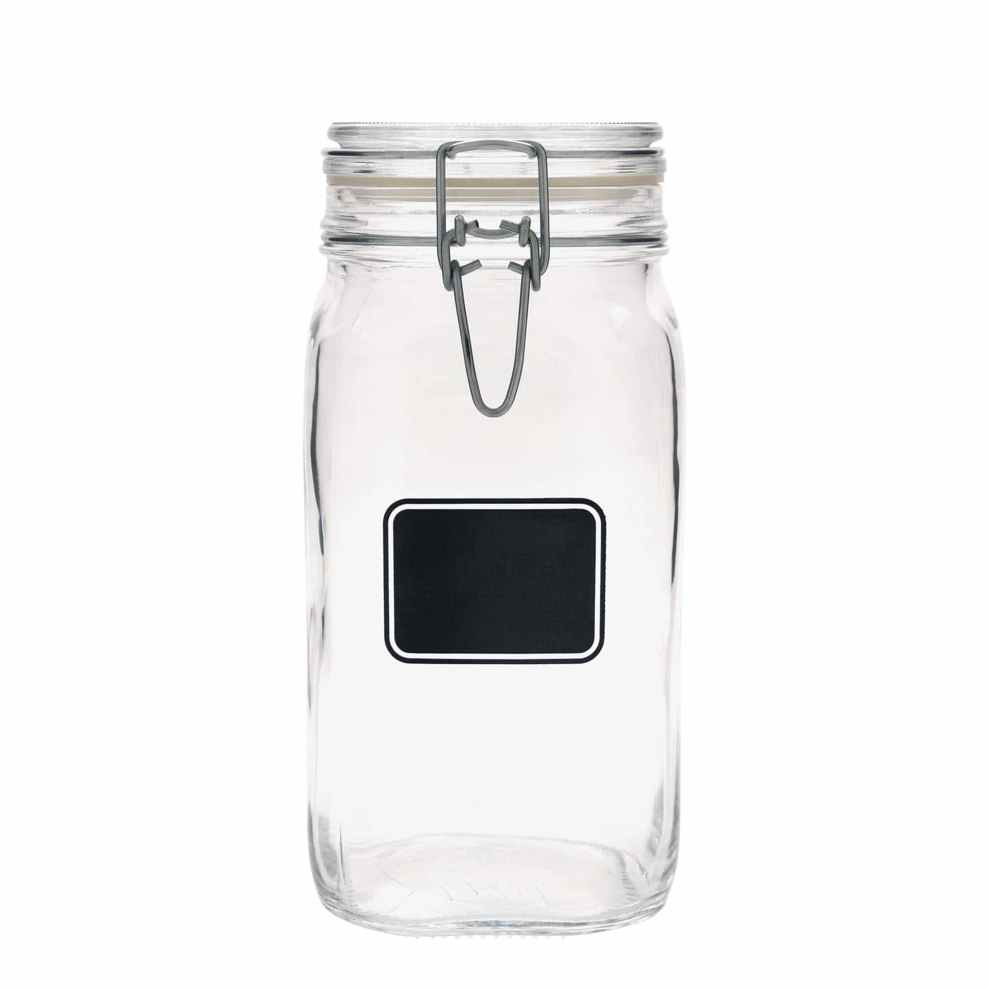 1.500 ml frasco com fecho de alavanca 'Fido', motivo: campo para etiqueta, quadrado, abertura: fecho de alavanca 1.500 ml frasco com fecho de alavanca 'Fido', motivo: campo para etiqueta, quadrado, abertura: fecho de alavanca