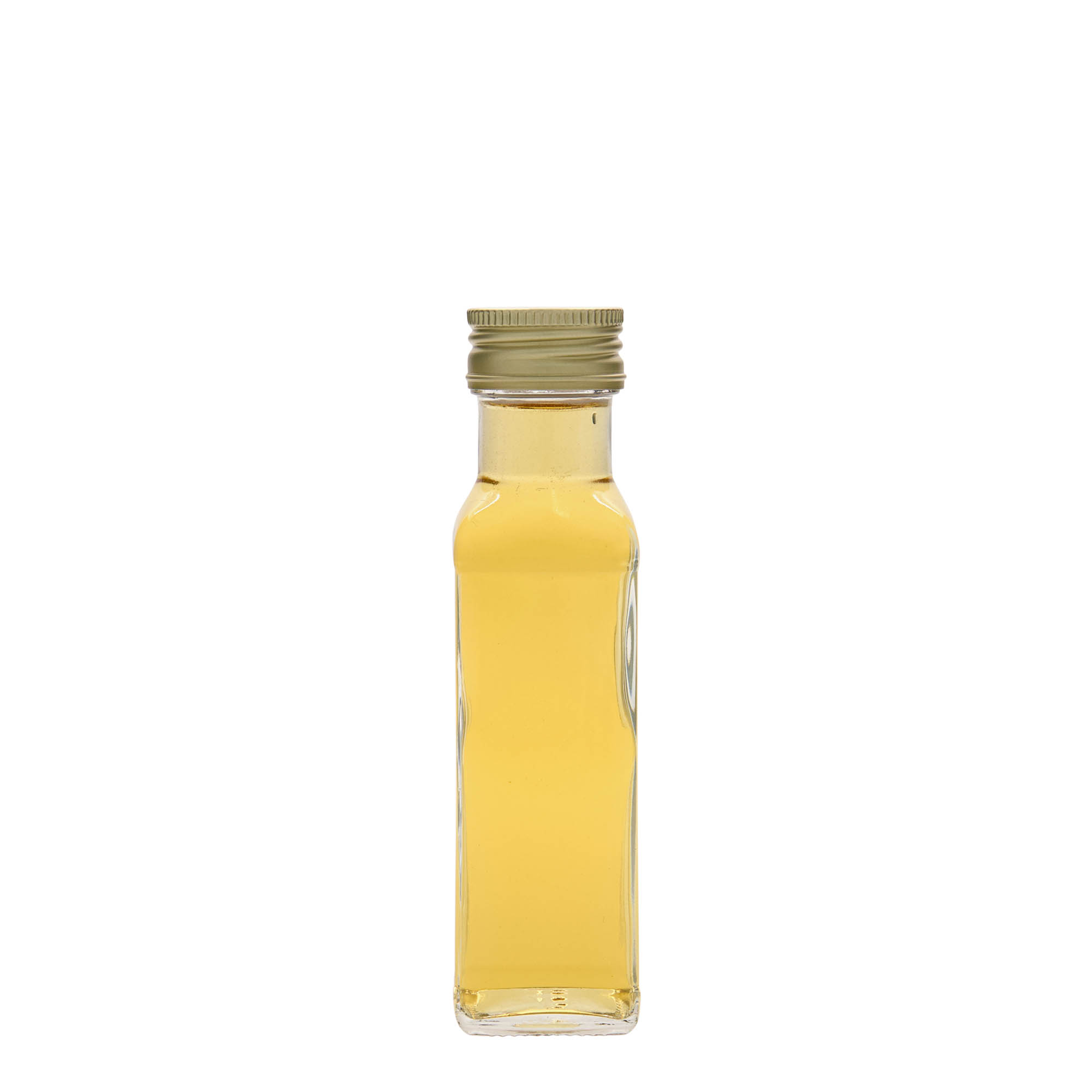 Frasco de vidro de 100 ml 'Marasca', quadrado, boca: PP 31,5 Frasco de vidro de 100 ml 'Marasca', quadrado, boca: PP 31,5