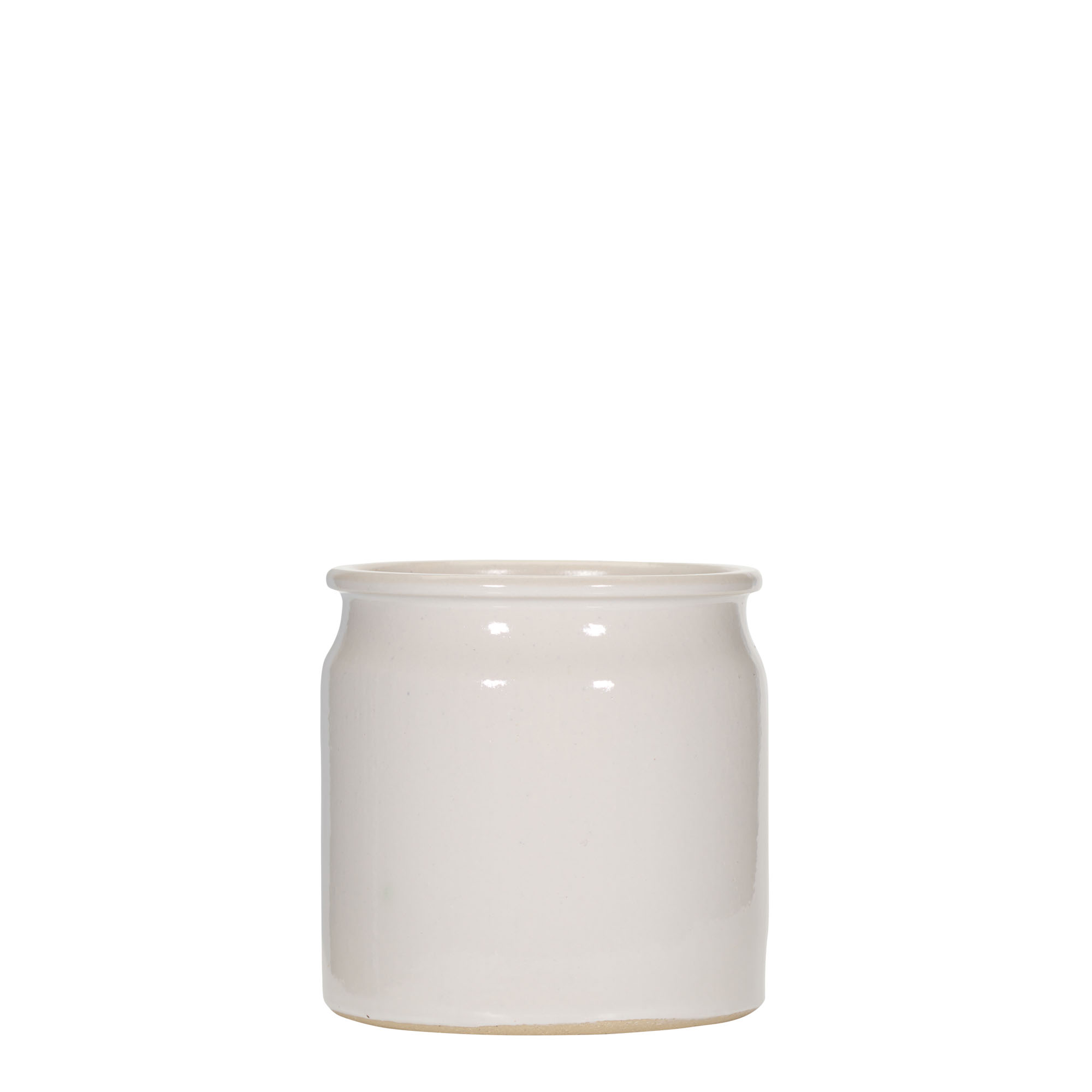 Vaso de gres 160 ml, cerâmica, branco, abertura: cortiça Vaso de gres 160 ml, cerâmica, branco, abertura: cortiça