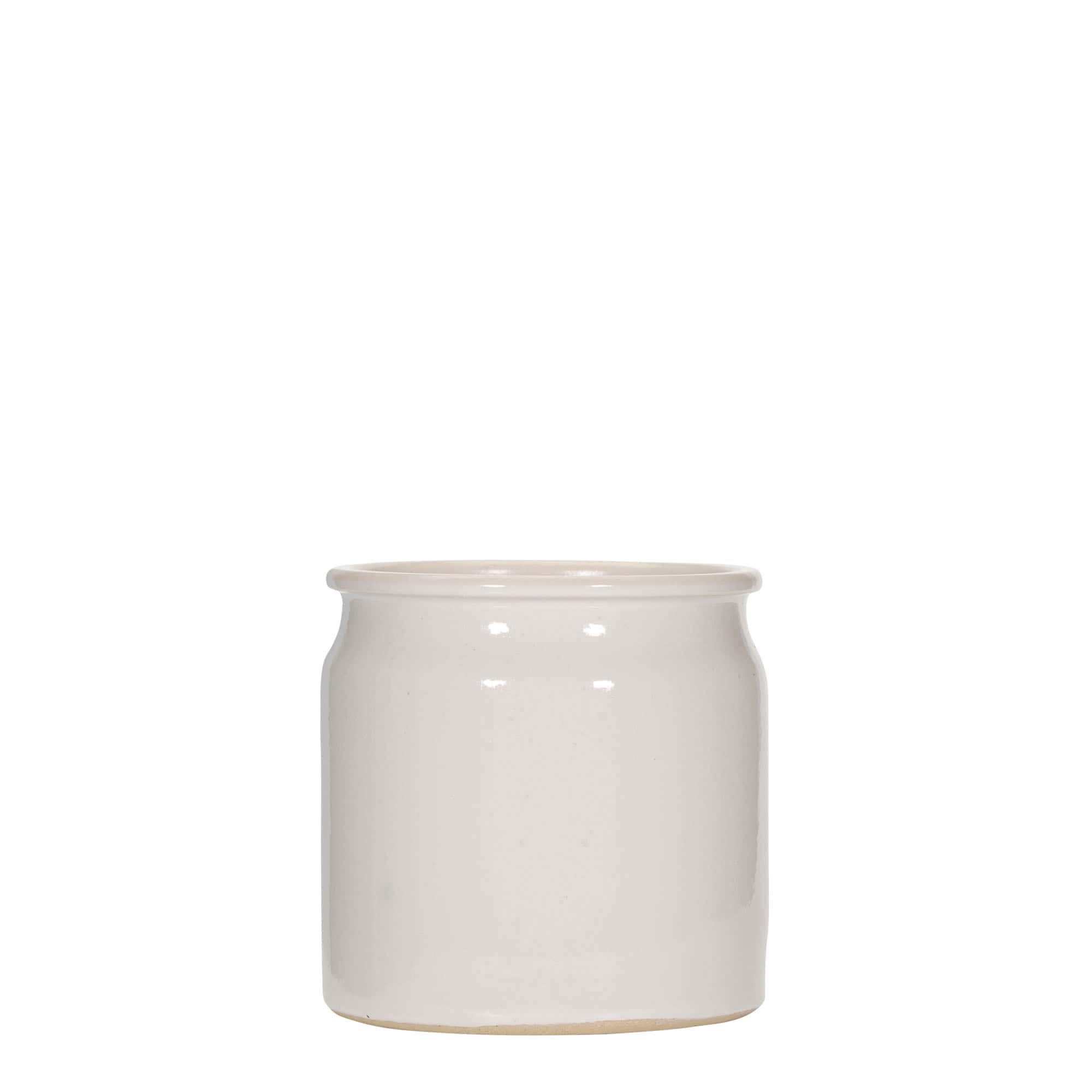 Vaso de gres 160 ml, cerâmica, branco, abertura: cortiça