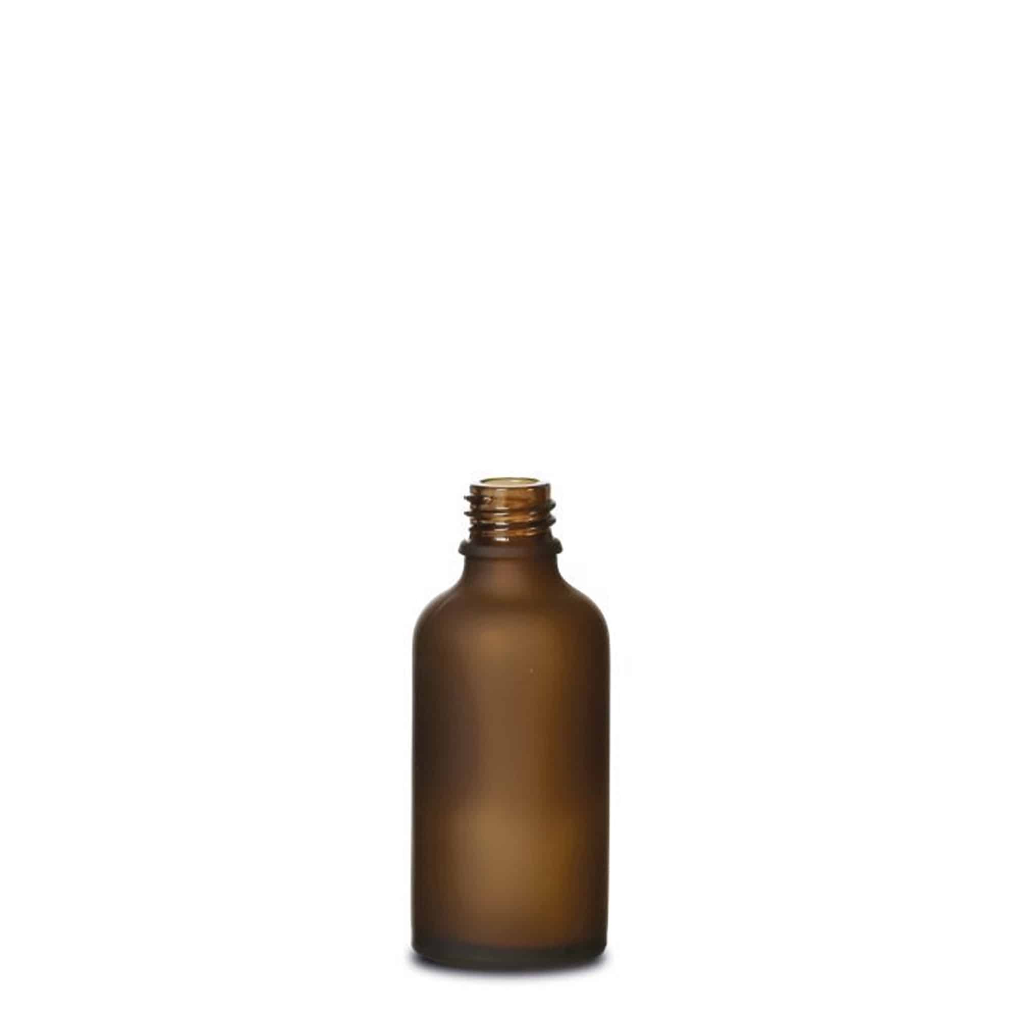 Frasco médico de 50 ml, vidro, castanho fosco, boca: DIN 18