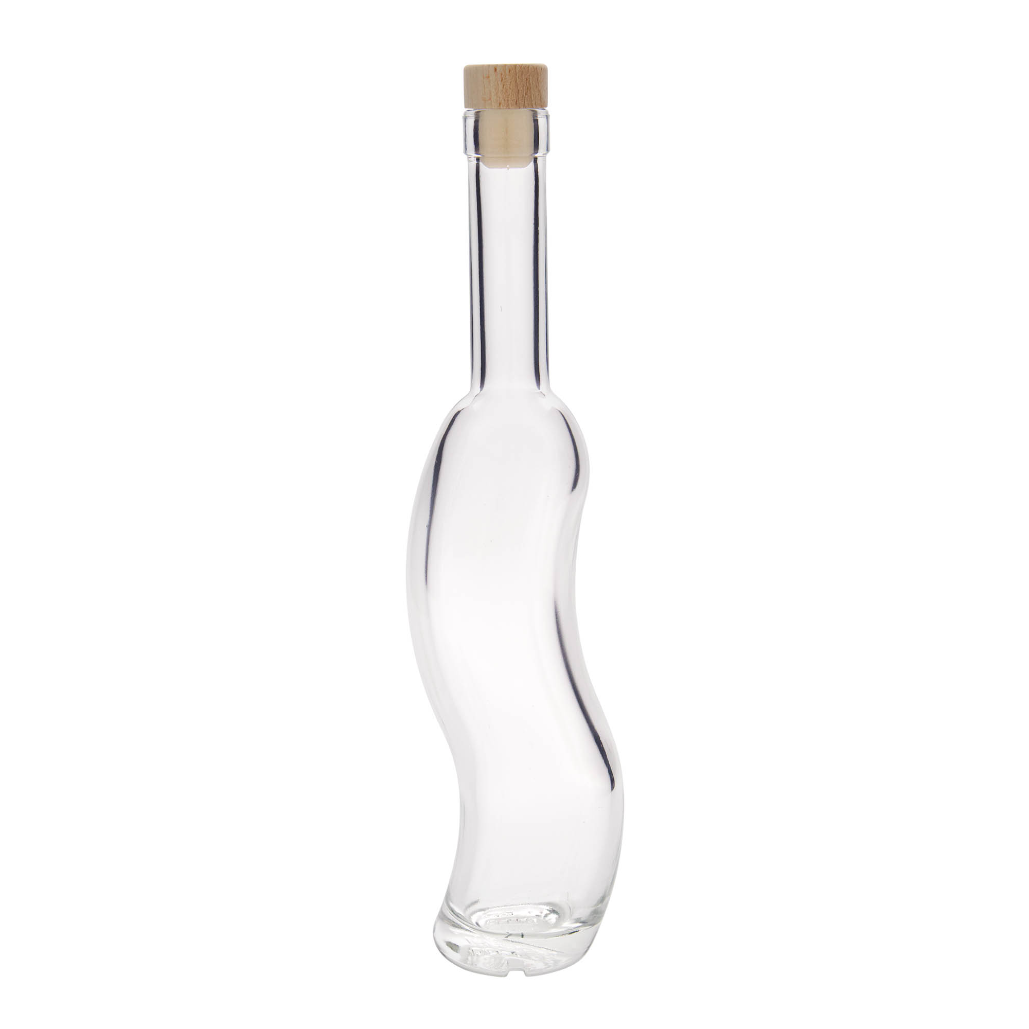 Garrafa de vidro de 350 ml 'La-Ola', semi-redonda, Boca: Cortiça Garrafa de vidro de 350 ml 'La-Ola', semi-redonda, Boca: Cortiça