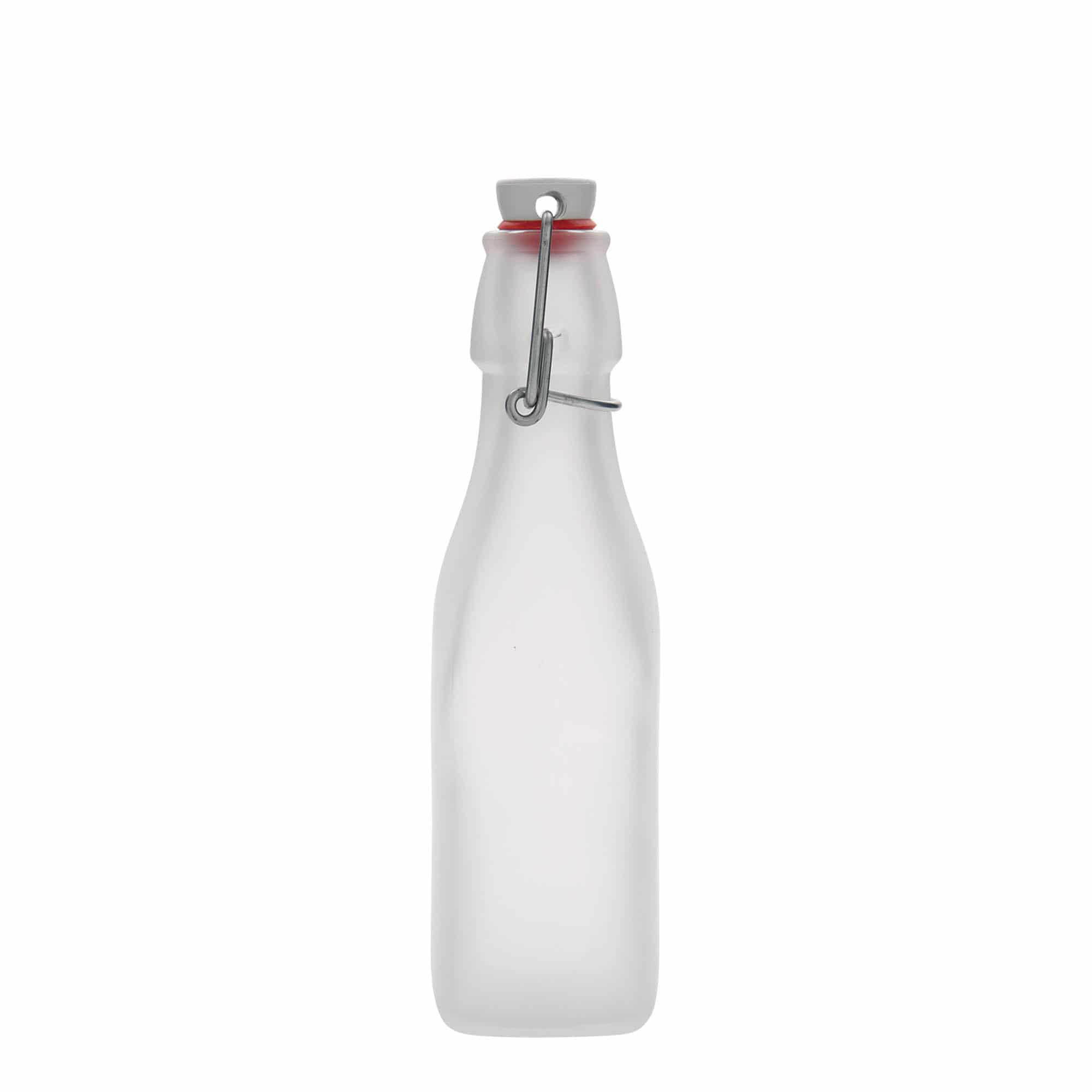 250 ml Garrafa de vidro 'Swing', quadrada, branco, boca: Tampa mecânica 250 ml Garrafa de vidro 'Swing', quadrada, branco, boca: Tampa mecânica
