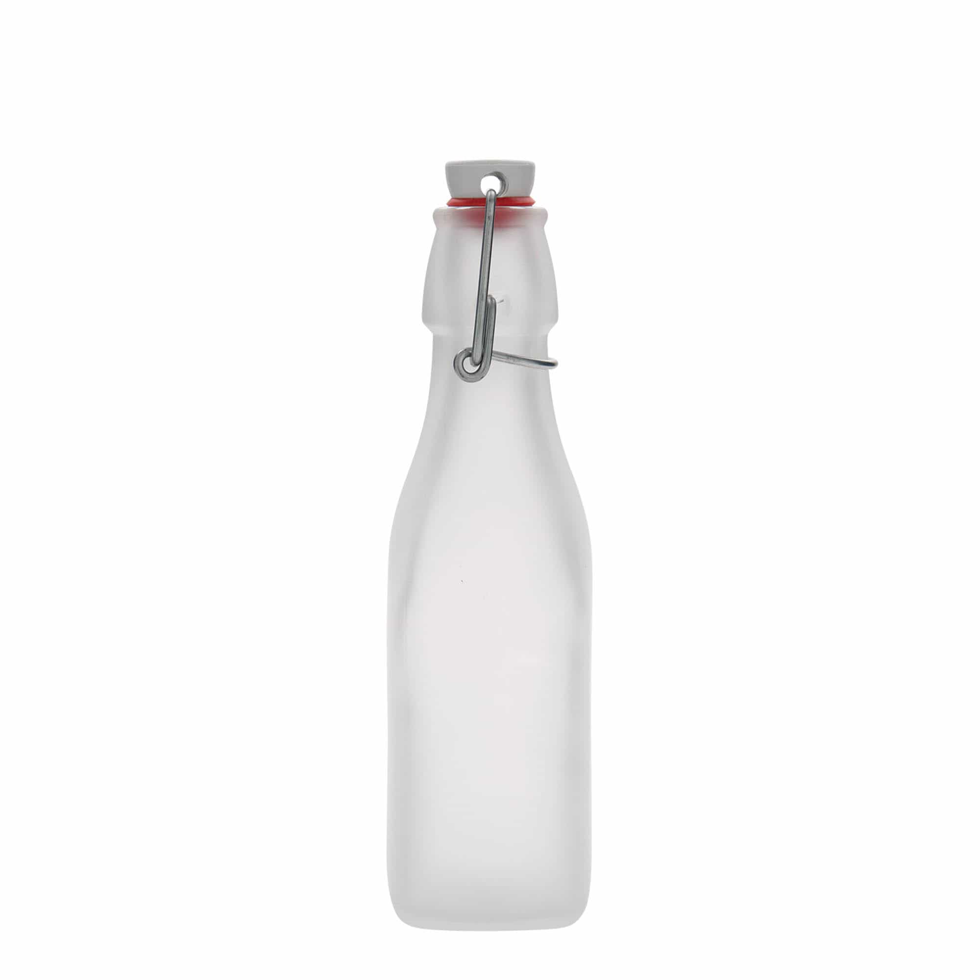 Frasco de vidro de 250 ml 'Swing, quadrado, branco, boca: fecho de alavanca'