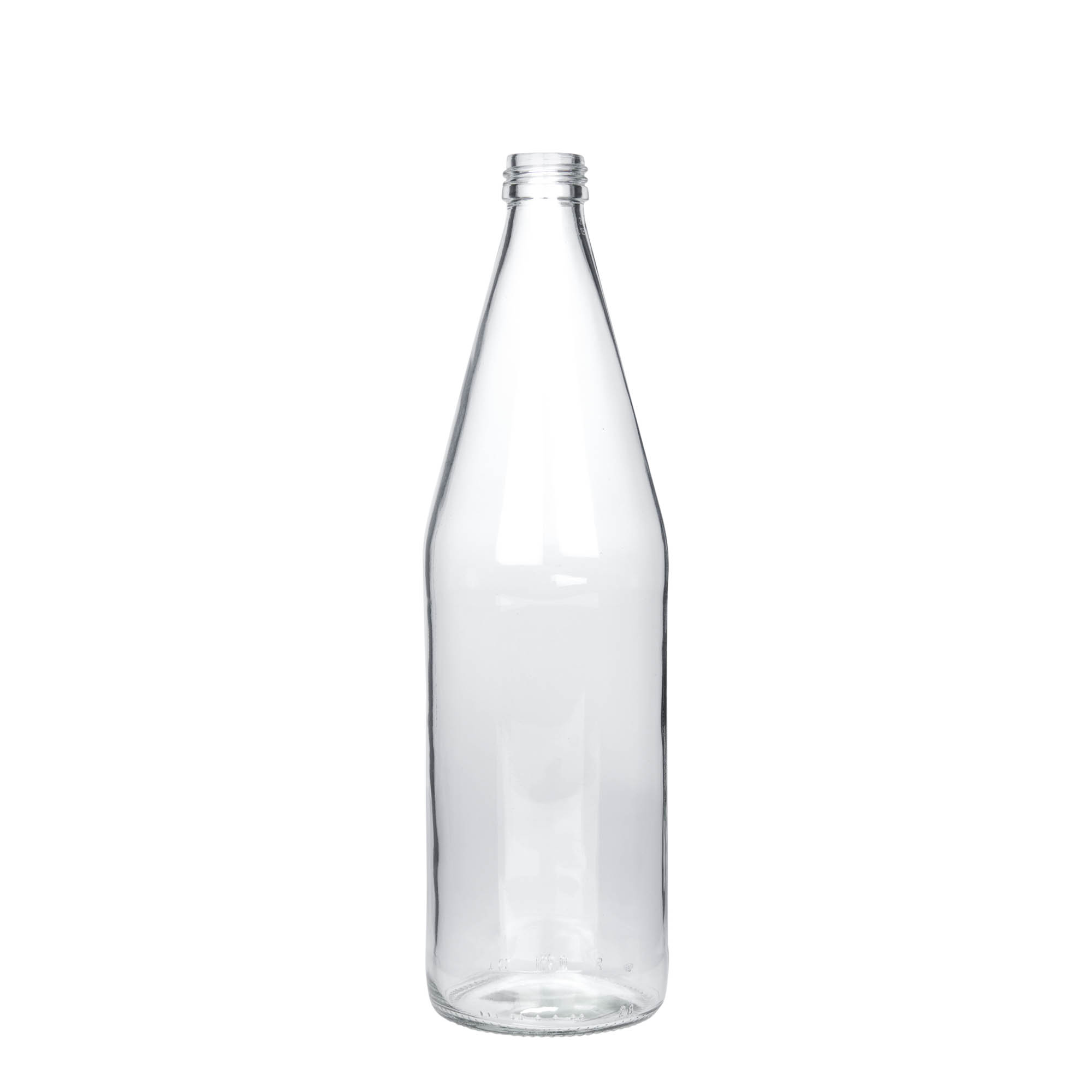 750 ml Garrafa universal em forma de cenoura, vidro, boca: PP 28 750 ml Garrafa universal em forma de cenoura, vidro, boca: PP 28