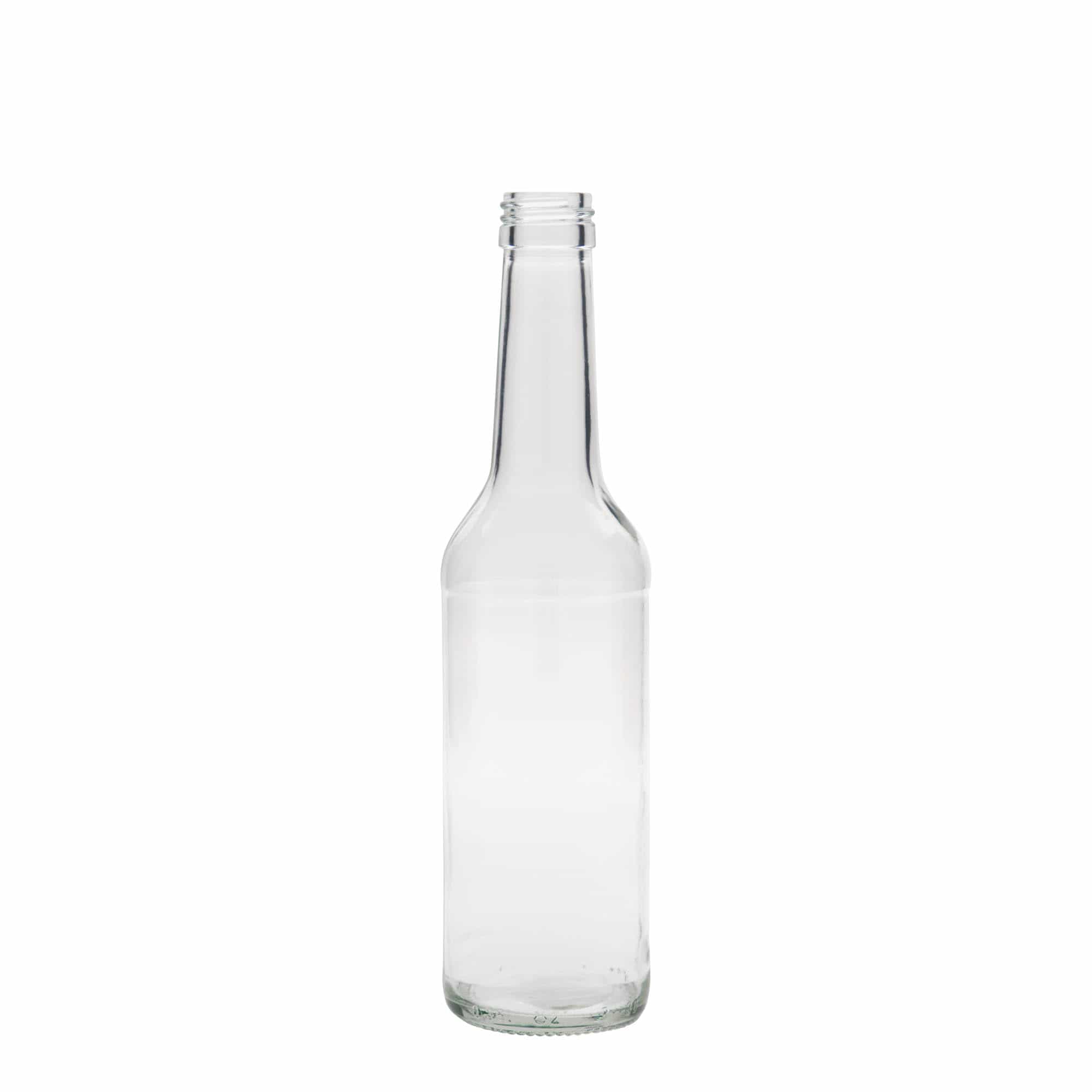 Garrafa de vidro de 350 ml com gargalo reto, boca: PP 28