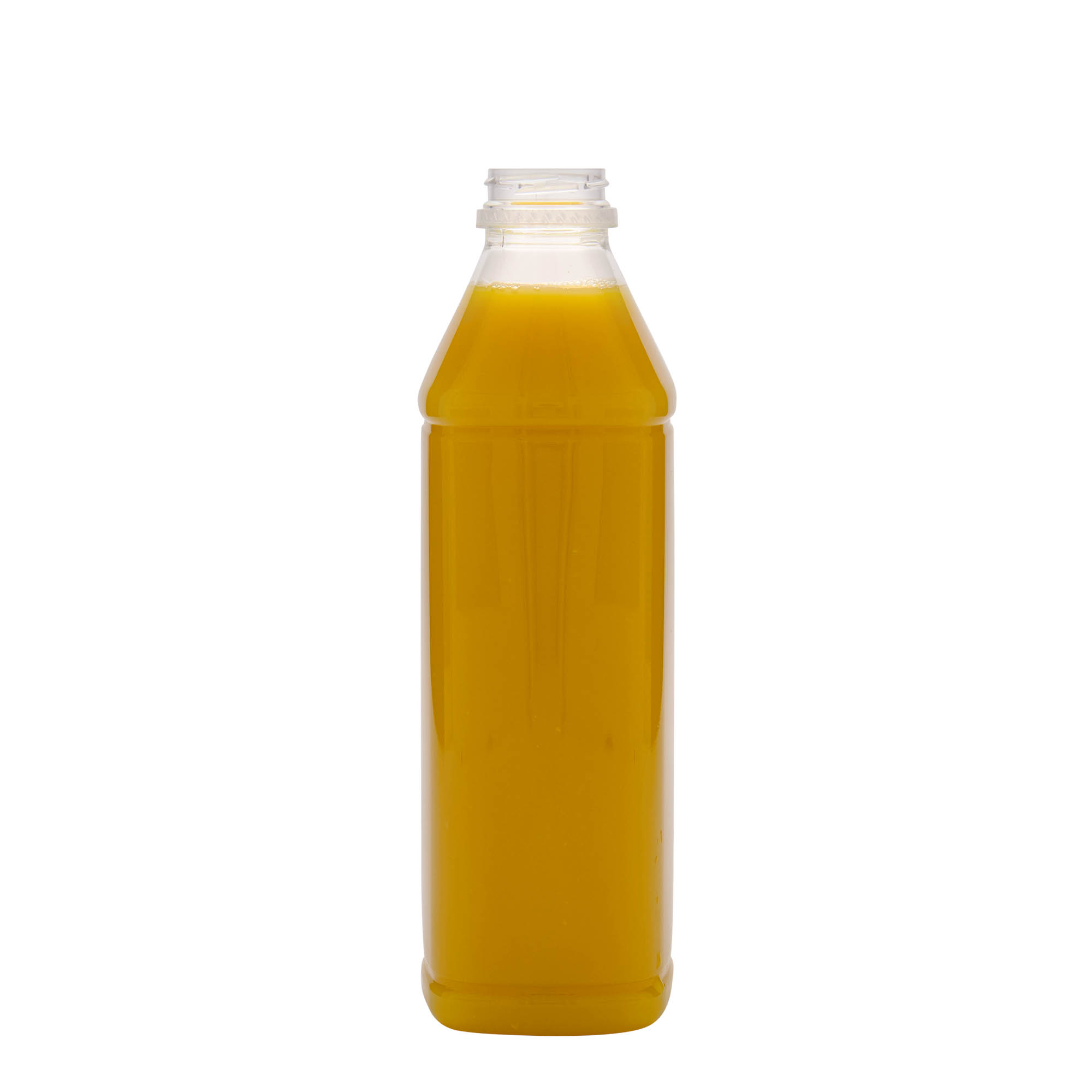Garrafa PET 1.000 ml 'Milk and Juice Carré', quadrada, plástico, boca: 38 mm