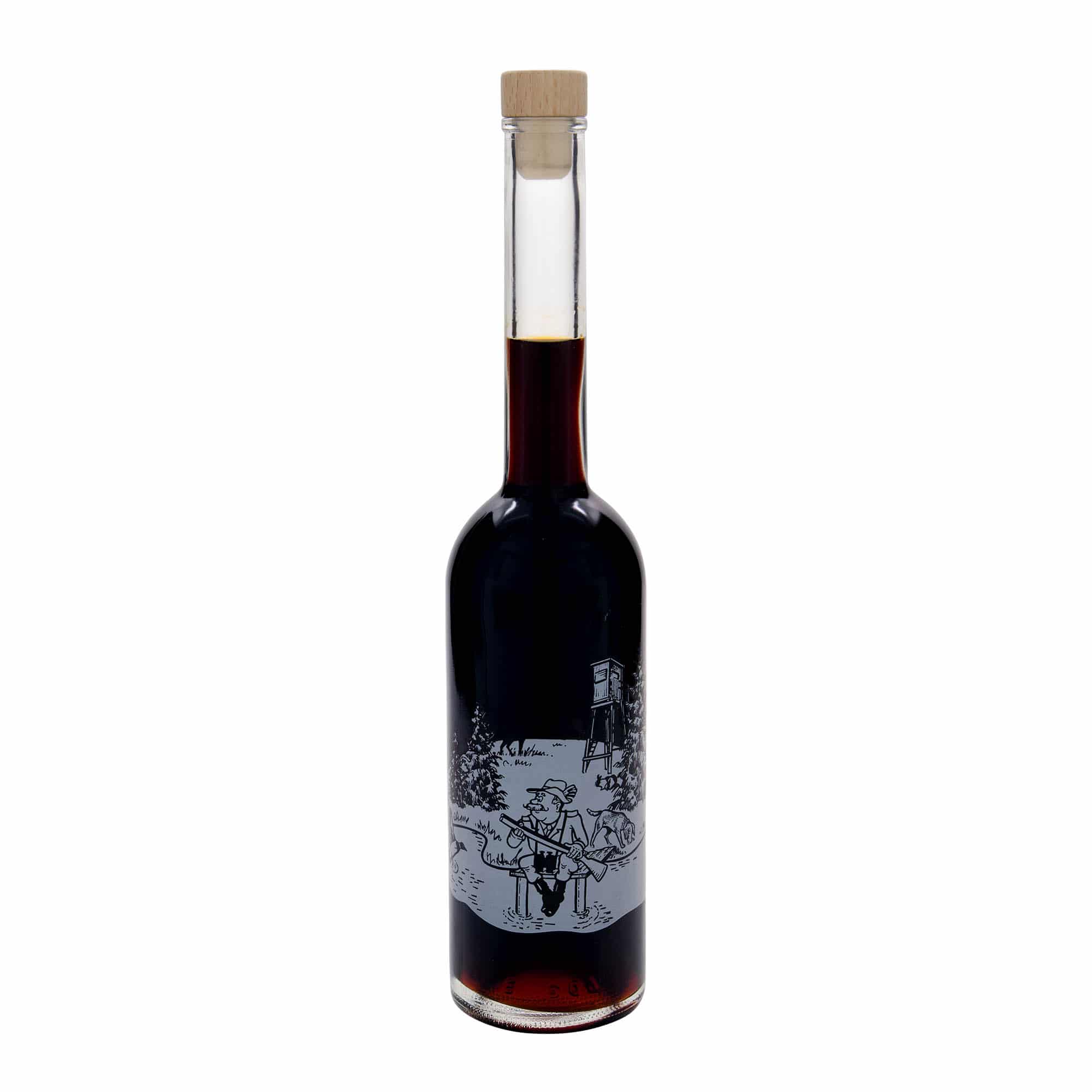 Garrafa de vidro de 500 ml 'Opera', motivo: Caçador, bocal: cortiça