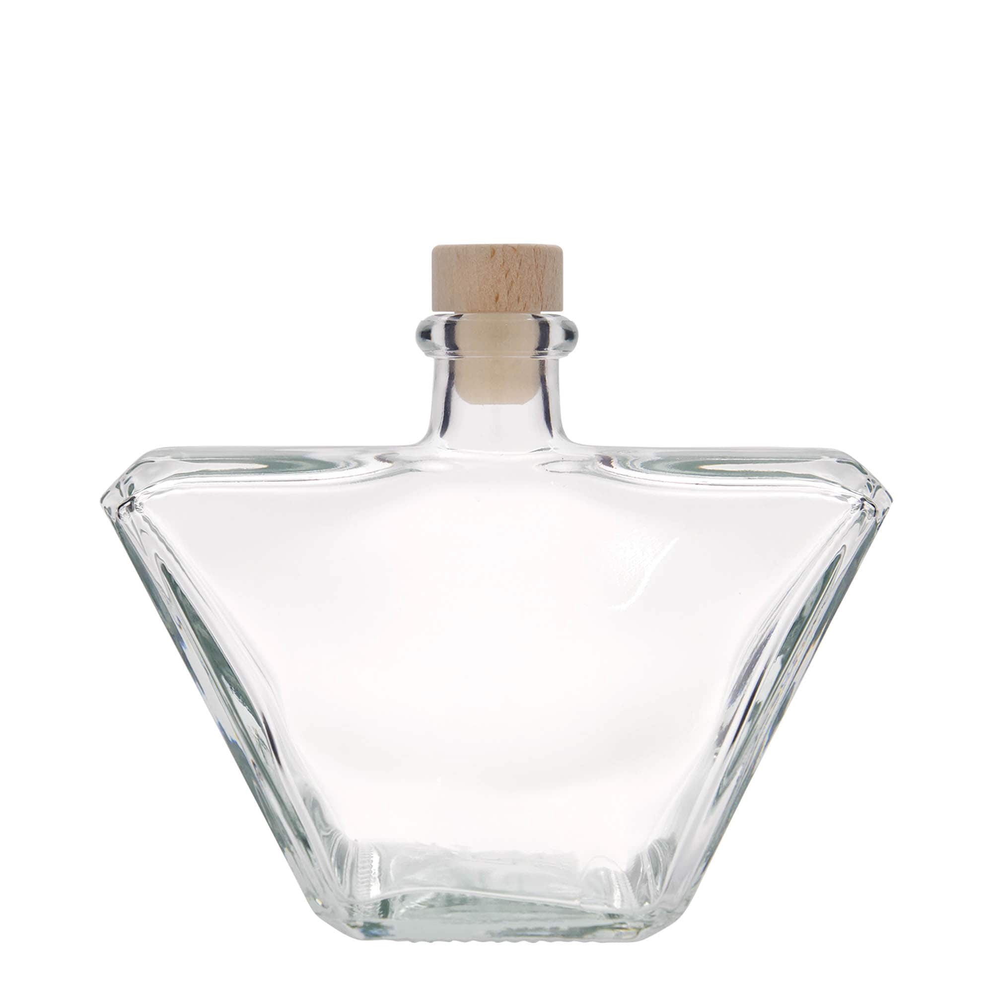 500 ml Garrafa de vidro 'Charly', retangular, boca: Cortiça