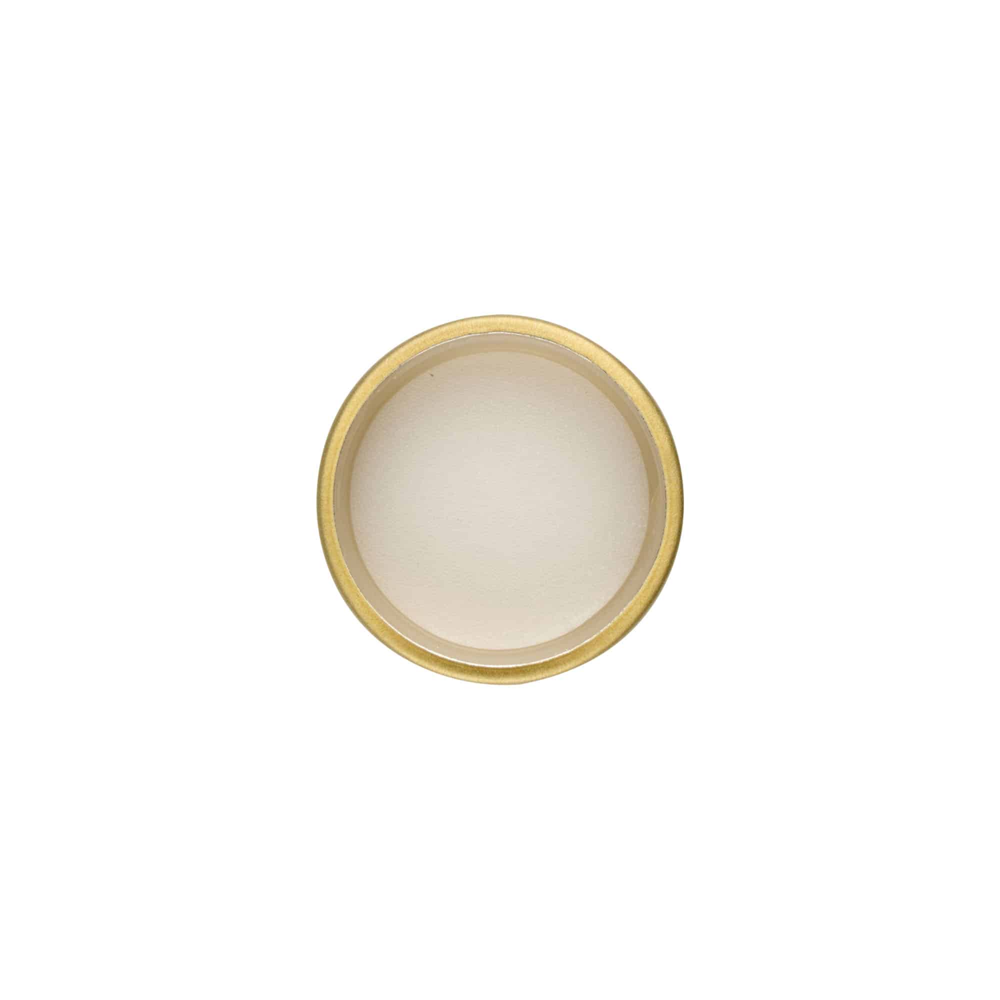Tampa de rosca, metal, dourada, para bocal: GPI 28/400