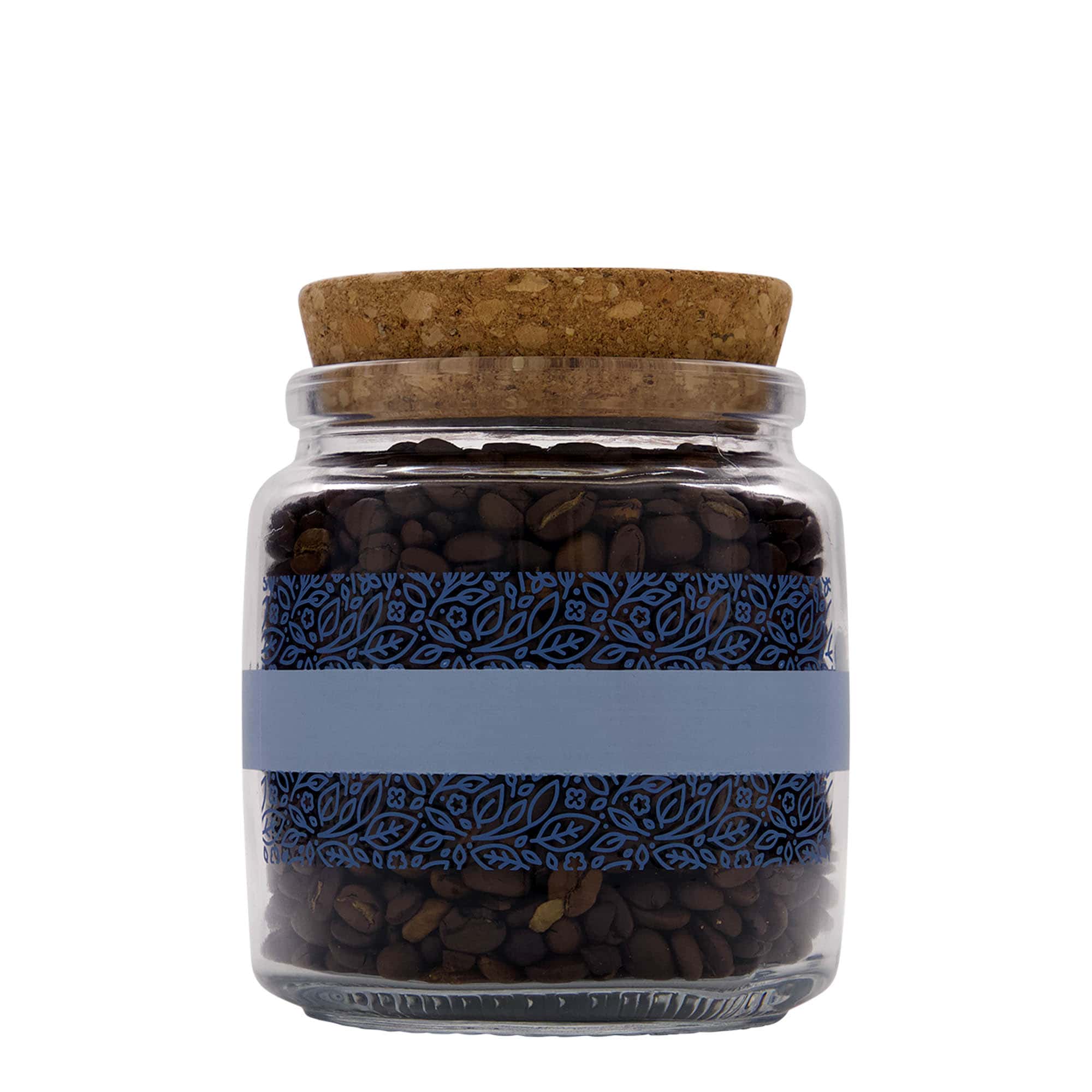 750 ml vidro com rolha 'Giara', motivo: Naturalmente azul, boca: rolha