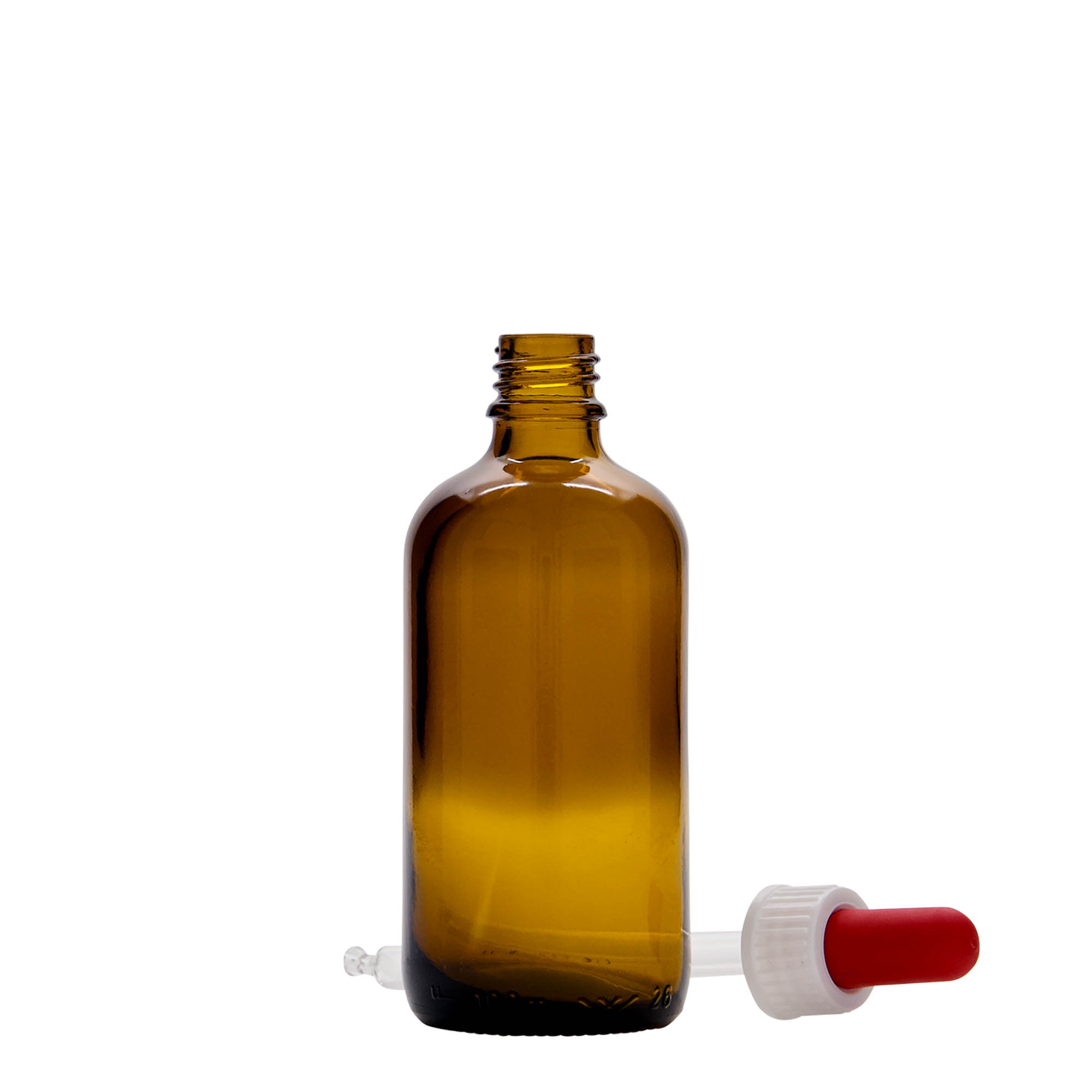 Frasco conta-gotas de 100 ml para medicamentos, vidro, castanho-avermelhado, bocal: DIN 18