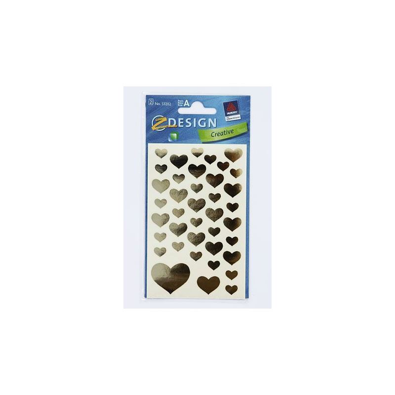 Autocolantes Zweckform 'Corações', papel, dourado Autocolantes Zweckform 'Corações', papel, dourado