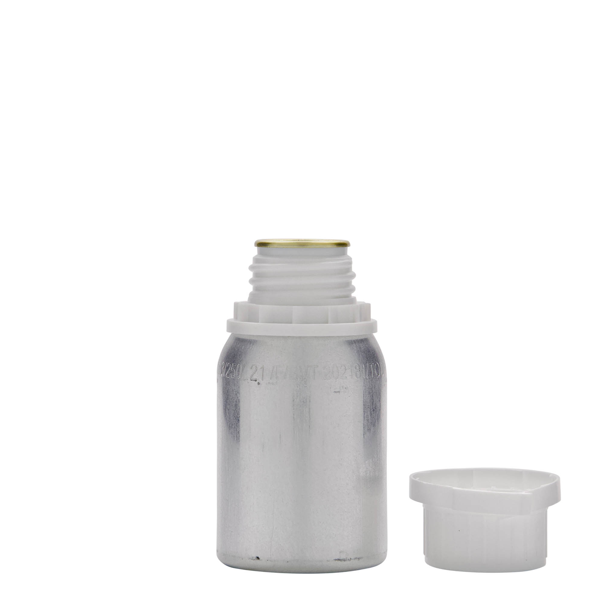 Frasco de alumínio 125 ml, metal, prata, boca: DIN 32 Frasco de alumínio 125 ml, metal, prata, boca: DIN 32
