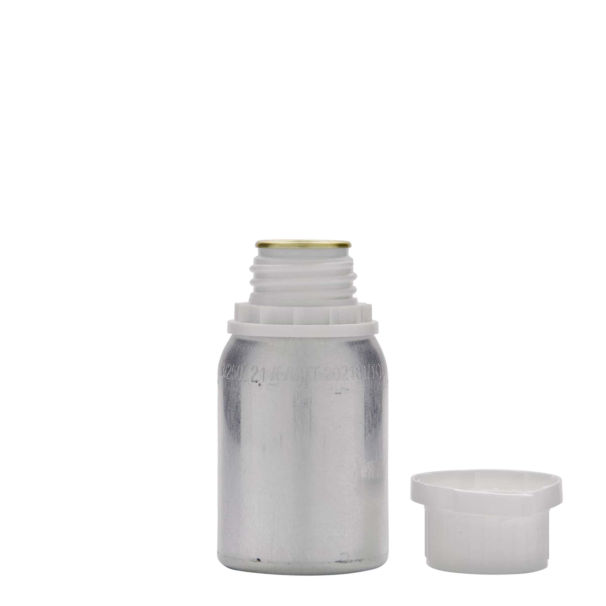 Frasco de alumínio 125 ml, metal, prata, boca: DIN 32