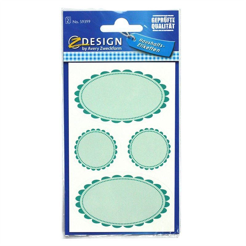 Etiquetas com formas 'Moldura verde', papel, verde Etiquetas com formas 'Moldura verde', papel, verde