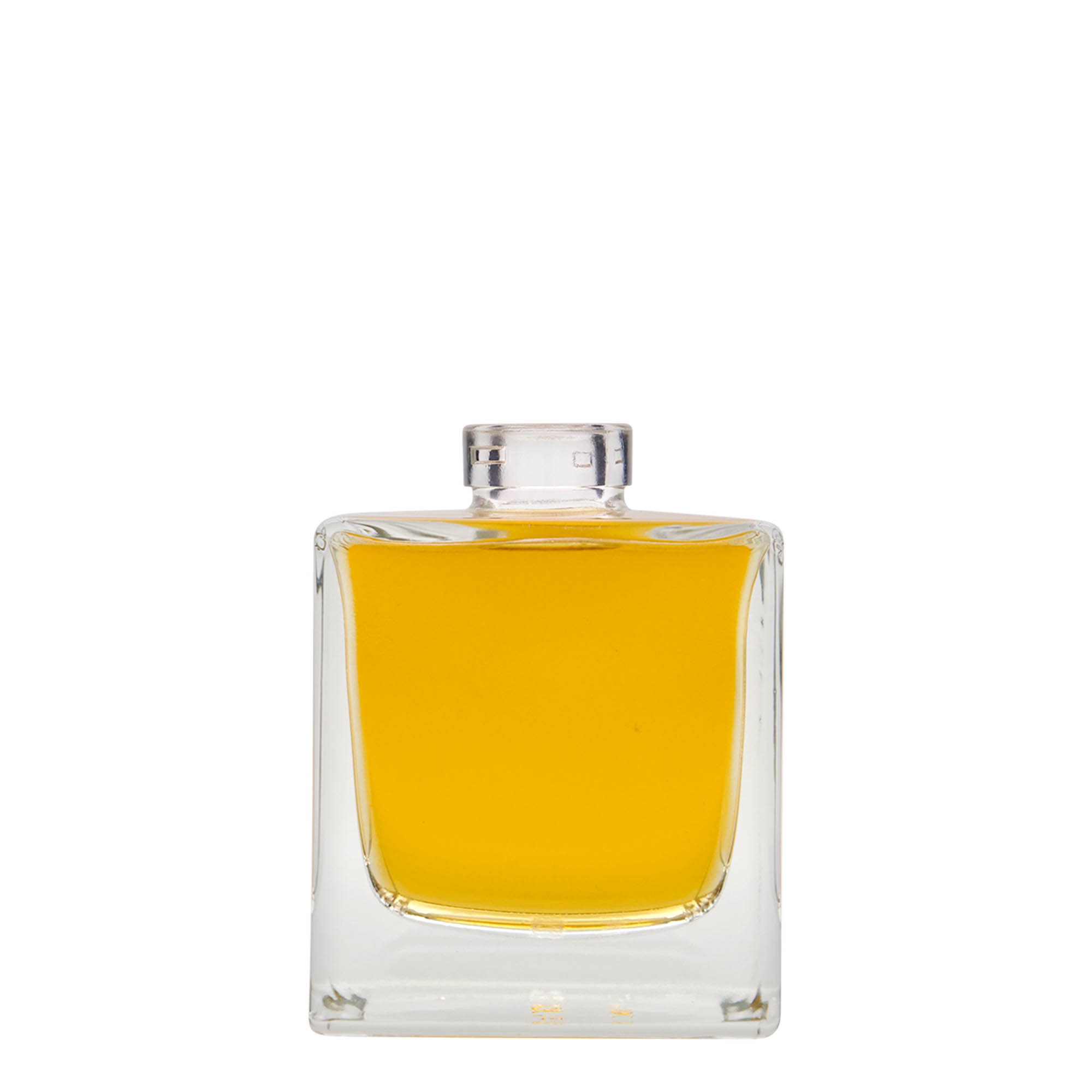 Frasco de vidro de 200 ml 'Cube', quadrado, boca: cortiça