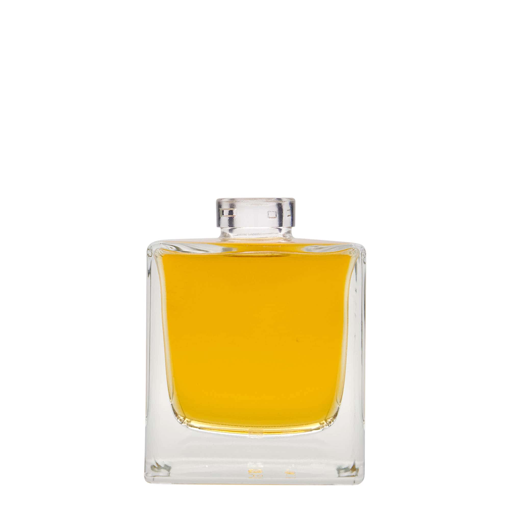 Frasco de vidro de 200 ml 'Cube', quadrado, boca: cortiça