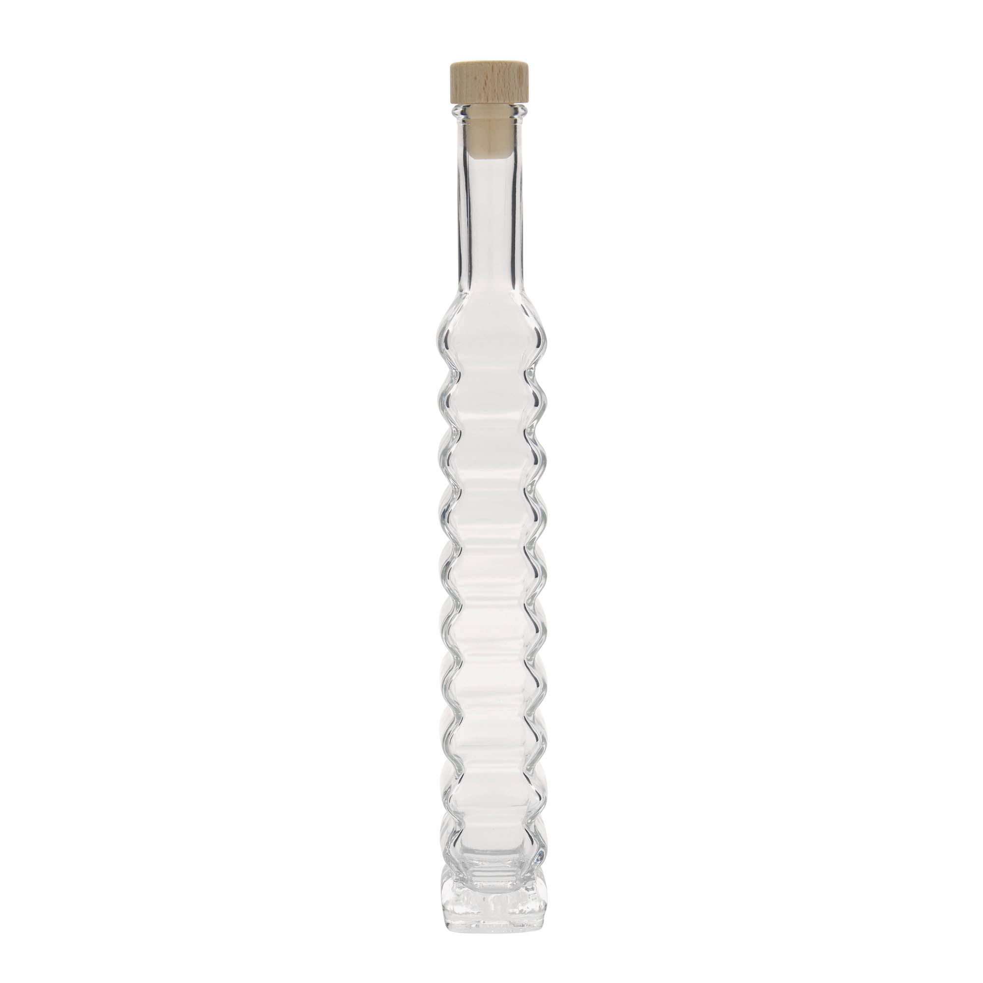 Garrafa de vidro de 200 ml 'Roma, quadrada, Boca: cortiça
