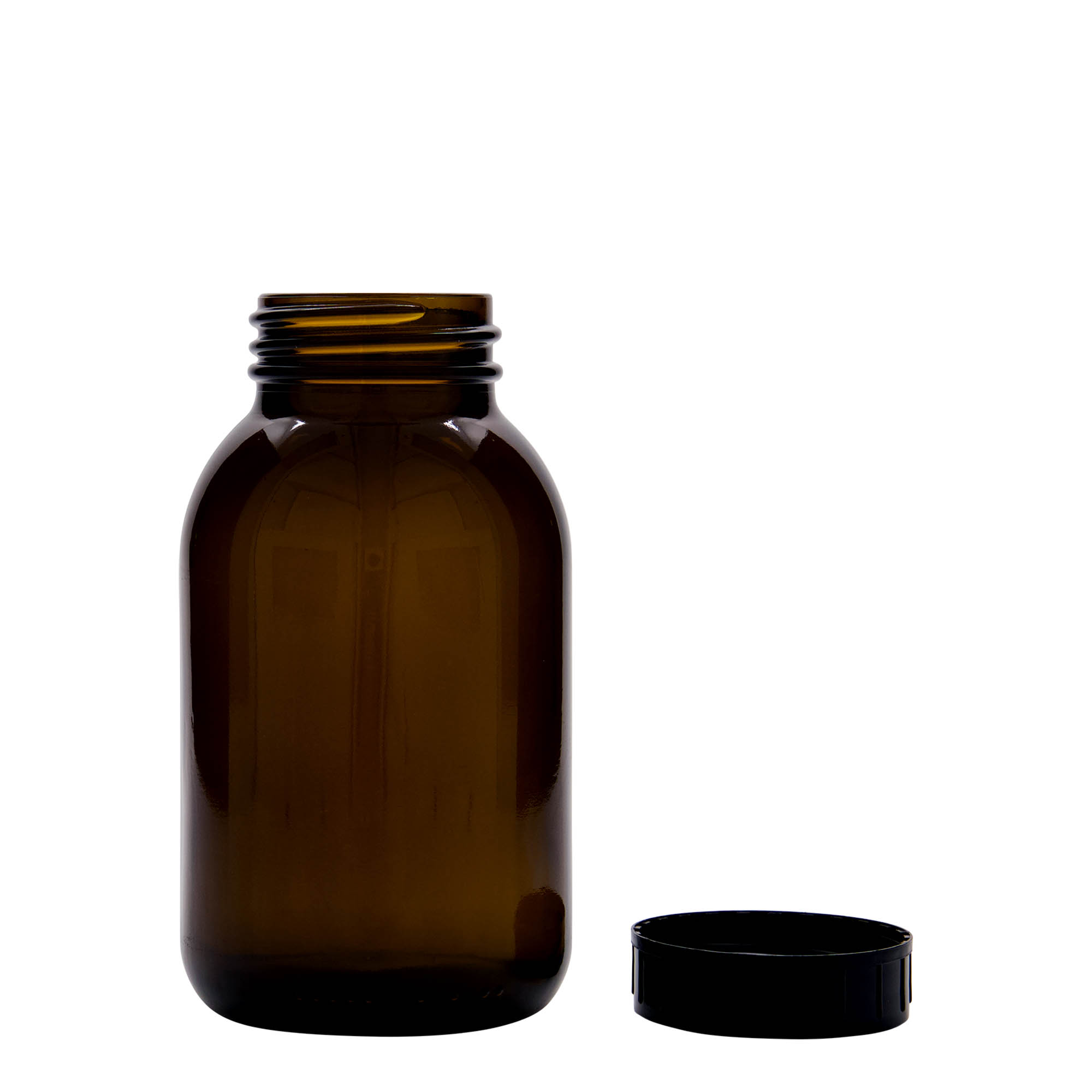 Frasco de gargalo largo 500 ml, castanho, abertura: DIN 55