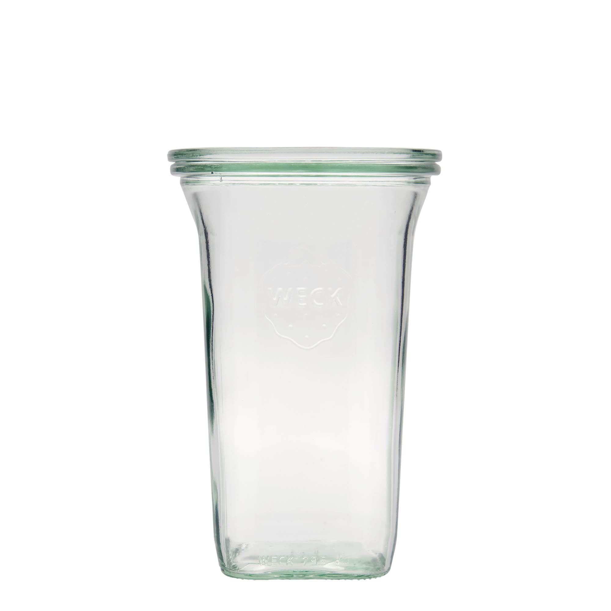 795 ml WECK Quadroglas, quadrado, Abertura: Borda redonda
