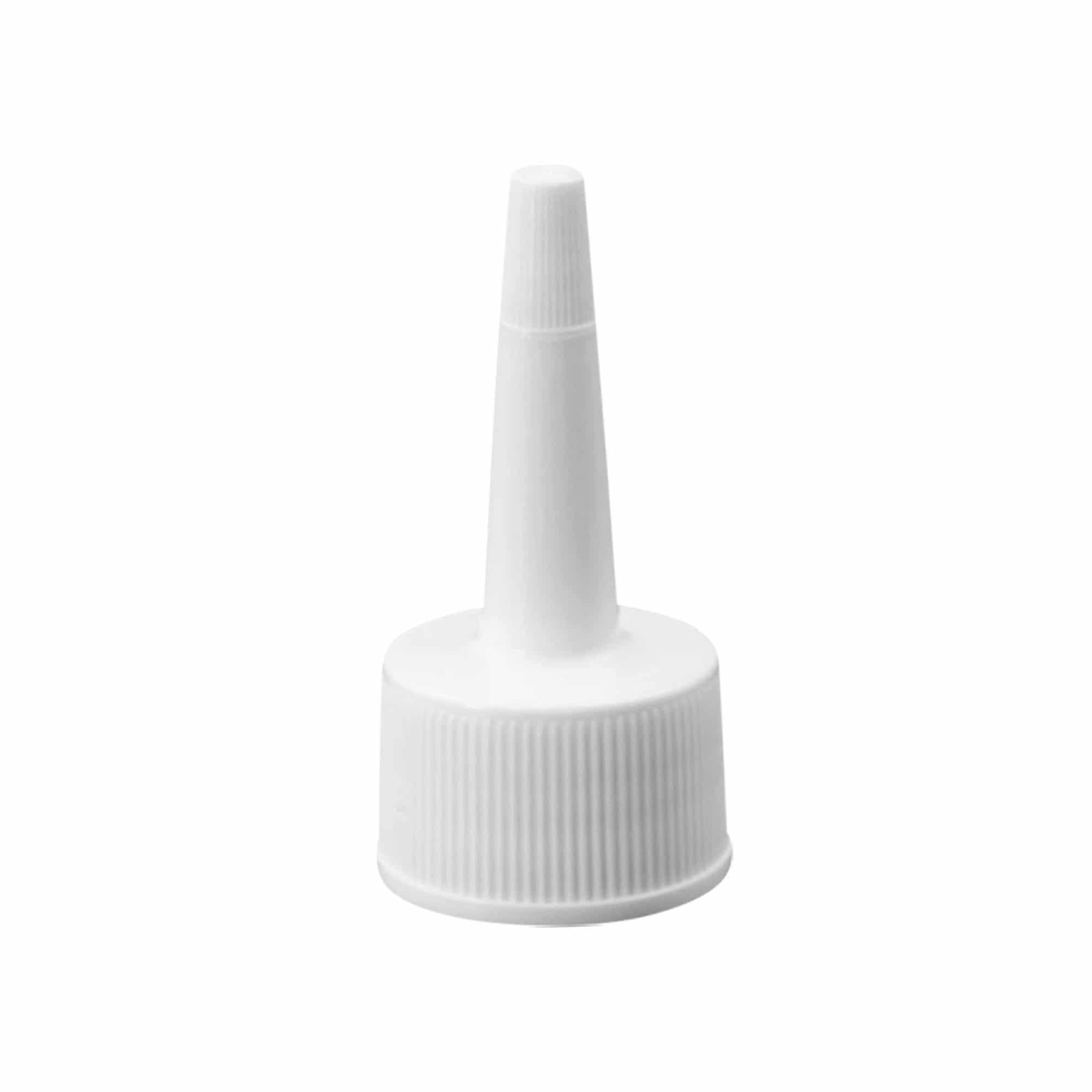 Tampa de rosca com aplicador, plástico PP, branco, para bocal: 24/410