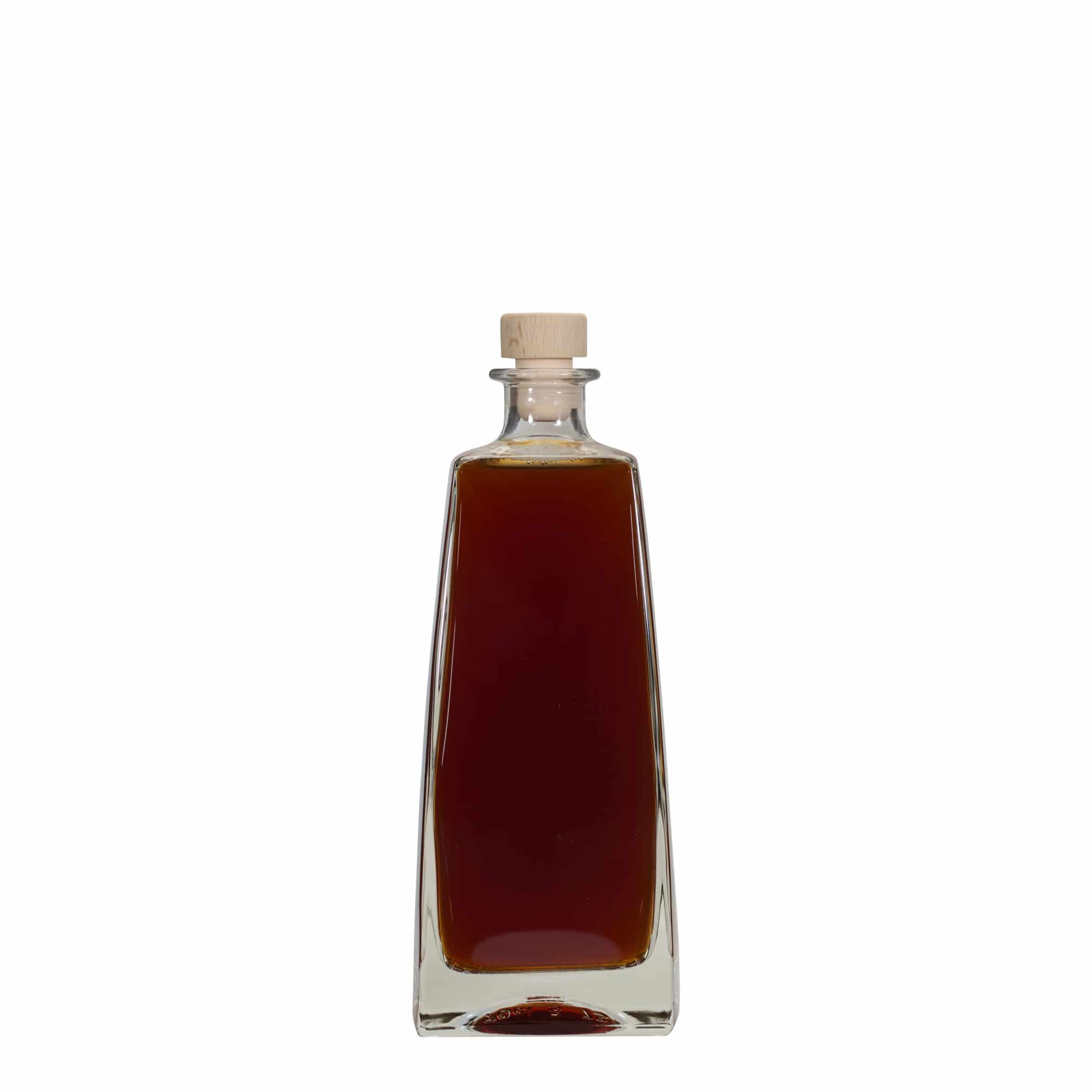 Garrafa de vidro de 700 ml 'Timmy', rectangular, boca: cortiça